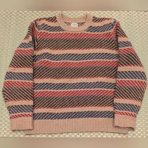 L.L. Bean 100% Ragg Wool Fair Isle Crew Neck Sweater Men's Size Large Regular